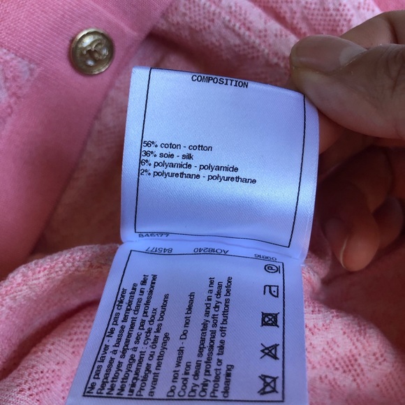 Chanel 2021 floral silk cotton dress cardigan skirt pink 38 - Picture 10 of 11